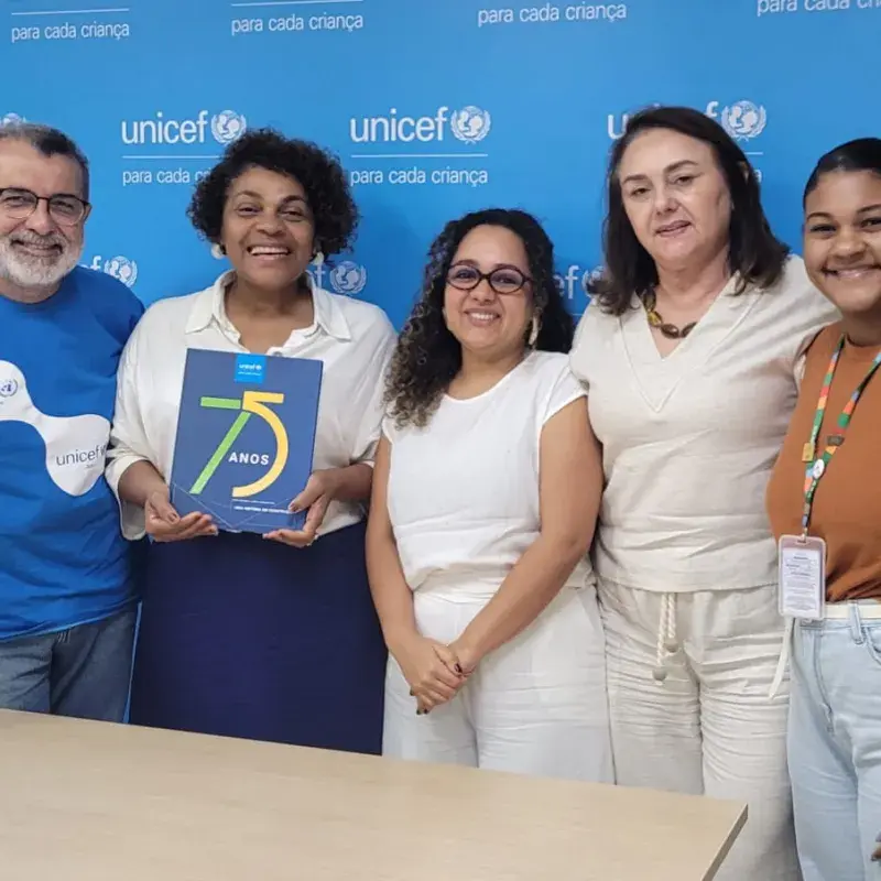 Equipe do Selo UNICEF e Secretaria da Igualdade Racial