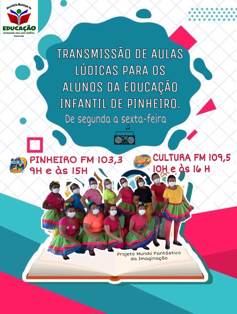 Flyer de divulgação do programa de rádio com professores de Pinheiro (MA)