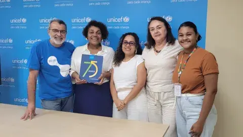 Equipe do Selo UNICEF e Secretaria da Igualdade Racial