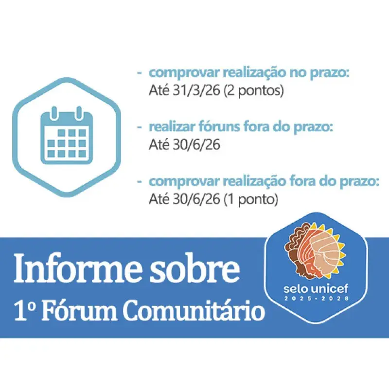 Informe sobre Comprovação e Realização do 1o Fórum Comunitário